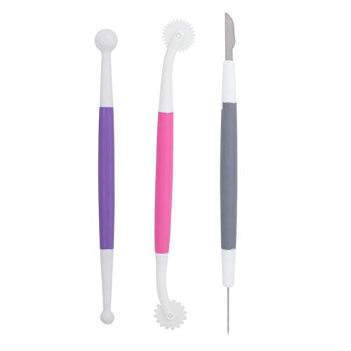 Juego de 3 herramientas para decoración de tartas de fondant, herramienta para modelar fondant y pasta de goma, herramientas para repostería