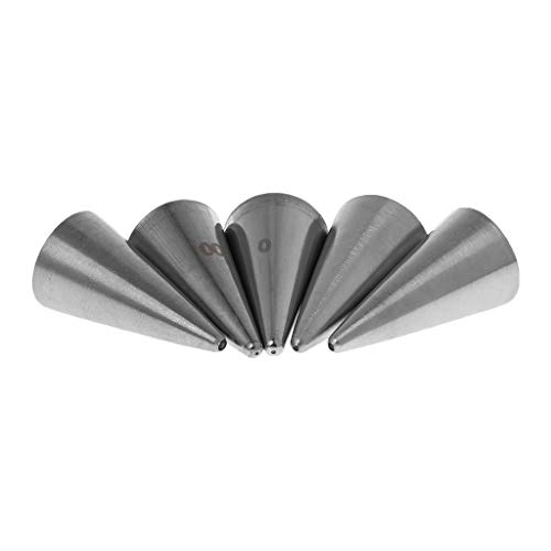 Juego de 5 boquillas de glaseado de acero inoxidable para decoración de pasteles, galletas, crema, para escribir y filamento