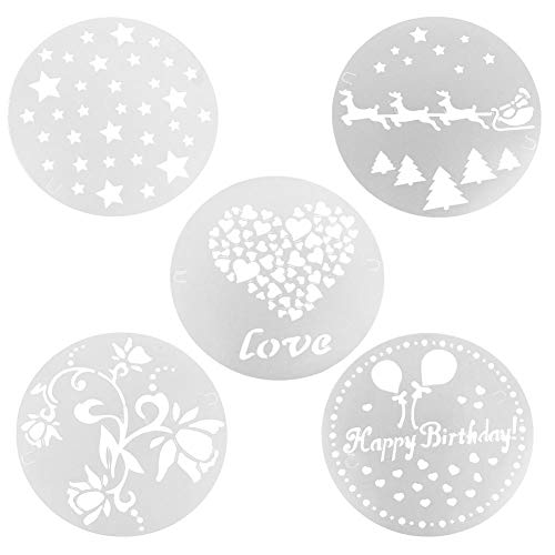 Juego de 5 moldes de plástico para decoración de tartas, fondant, tartas de cumpleaños, bodas, pasteles, chocolate, repostería