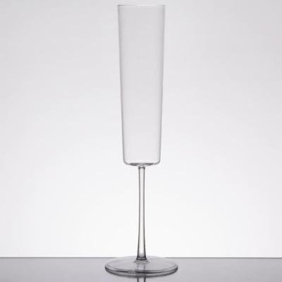Juego de 6 copas de vino con diseño moderno y elegante, de plástico pesado, de gran peso, vidrio, Champagne Flutes