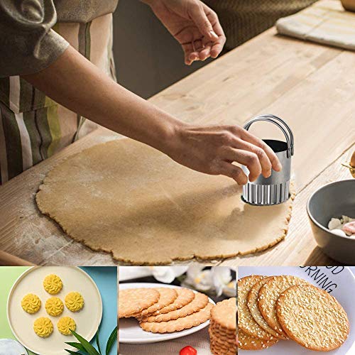 Juego de cortadores de galletas Cortadores de Pastelería de Acero Inoxidable raspador Cortador de masa Batidora de pastelería con cepillo para utensilios de cocina profesionales para hornear