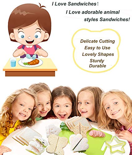Juego de cortadores de sándwich para niños Molde de Galleta Repostería para Pan Tostada Sandwiches Cookies