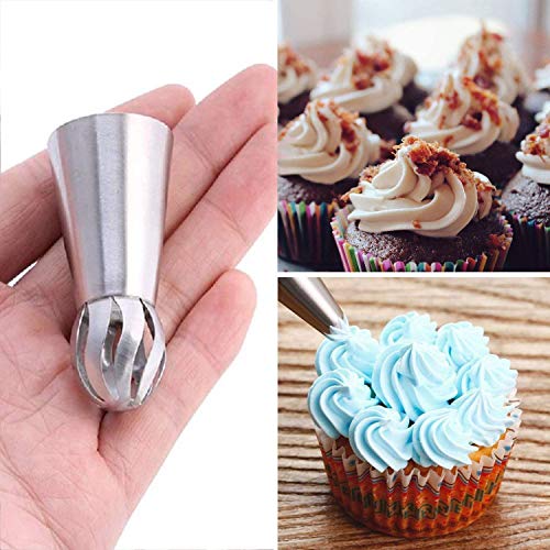 Juego de decoración de tartas, 6 piezas de acero inoxidable ruso para pasteles, decoración de pasteles, boquillas de bola rusa para boquillas