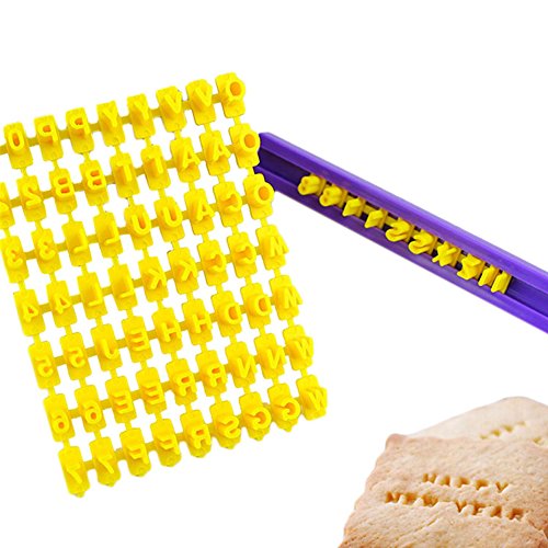 Juego SwirlColor 72 piezas del alfabeto de números y letras galletas sello de repostería supply, herramienta para hacer cualquier mensaje creastuce