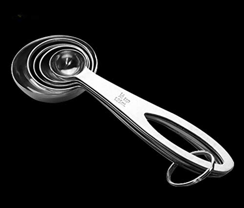 Juegos De Cucharas Medidoras Juego De Cucharas Medidoras 5 Piezas Mango Redondo Cuchara De Acero Inoxidable Taza Medidora Cuchara Dosificadora Cantidad Pesada Ml Cuchara Herramientas Para Hornear