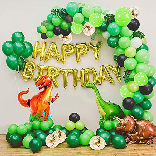 Jungle Dinosaur Globos Cumpleaños de Niños,Cumpleaños Decoraciones Torta de Dinosaurio Grande para Niño Cumpleaños Baby Shower Decoración