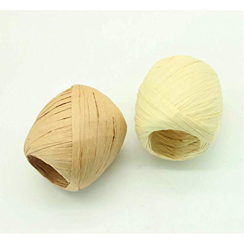 JUNICON - 15 Cuerdas de Papel de Rafia de Navidad para Festivales, Navidad, día de San Valentín, Manualidades, Papel de Regalo y decoración, Rollo de 20 m