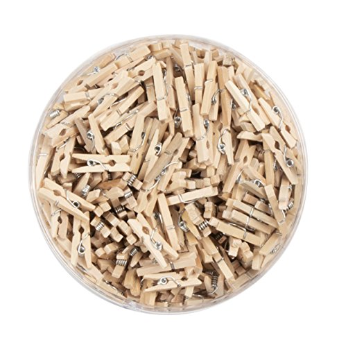 Juvale Mini pinzas de madera para manualidades (0.5 x 0.98 pulgadas, 500 unidades)