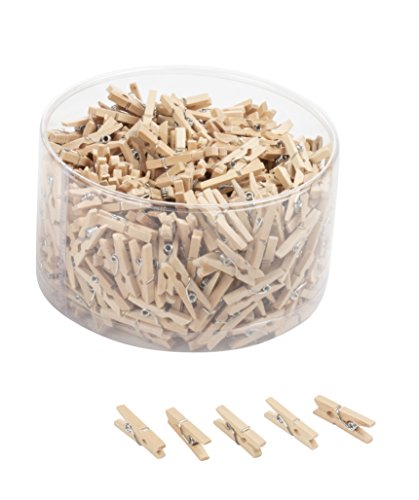 Juvale Mini pinzas de madera para manualidades (0.5 x 0.98 pulgadas, 500 unidades)