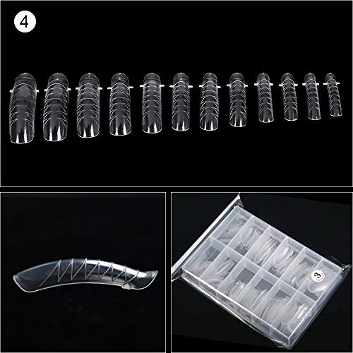 KADS 120 moldes para uñas postizas de gel acrílico o gel UV con escala para extensión