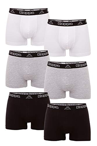 Kappa VINESTA - Juego de 6 calzoncillos tipo bóxer estrechos para hombres, pantalones cortos deportivos de algodón suave, corte cómodo, lavadora y secadora multicolor XL