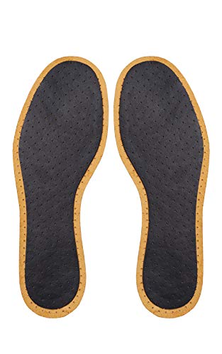 Kaps Plantillas de Cuero para Niños, Cuero con Curtido Vegetal Natural, Absorben el Olor y el Sudor y Controlan la Humedad, Con Carbón Activado, Pecari Kids (23-24 EU)