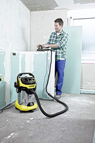 Kärcher MV 6 P Premium - Aspiradora Multiusos al vacío en seco y húmedo (30L, 1300W, 220/240 V) Negro y Amarillo