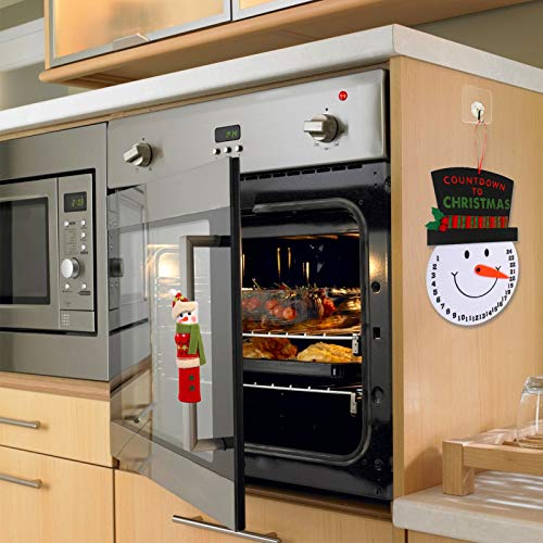 KATOOM Manija de la Puerta del Refrigerador 4pcs Cocina Guantes Nevera Navidad Lindo Muñeco de Nieve Protectores Decoración para Cocina Horno de Microondas Protector de la Puerta Cubierta de Polvo