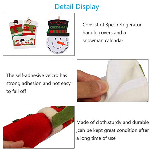 KATOOM Manija de la Puerta del Refrigerador 4pcs Cocina Guantes Nevera Navidad Lindo Muñeco de Nieve Protectores Decoración para Cocina Horno de Microondas Protector de la Puerta Cubierta de Polvo
