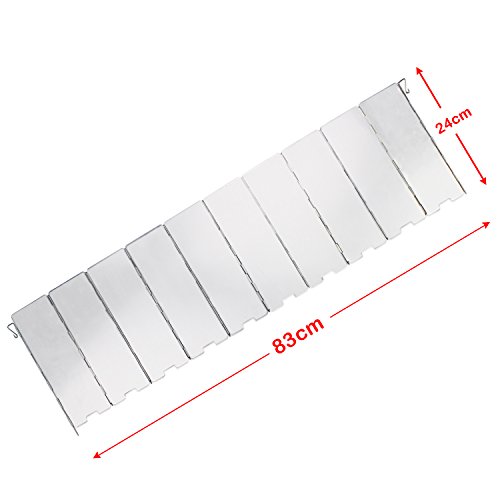 KEESIN al Aire Libre Camping Estufa Parabrisas 10 Platos Plegable Cocina de Aluminio Parabrisas para Picnic
