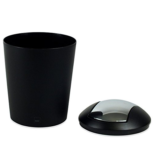 kela 22270 – Papelera con Tapa Marta, diámetro 15 cm, 1,7 L, plástico, 15 x 15 x 21 cm, plástico Negro