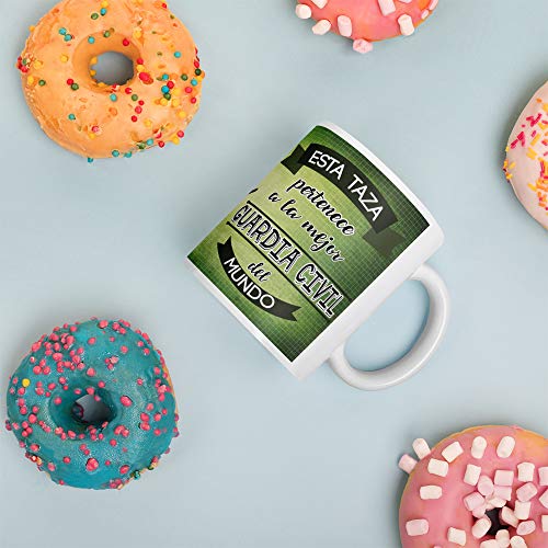 Kembilove Taza de Café de la Mejor Guardia Civil del Mundo – Taza de Desayuno para la Oficina – Taza de Café y Té para Profesionales – Taza de Cerámica Impresa – Tazas Profesiones Guardias Civiles