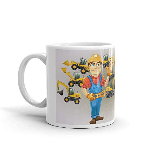 Kembilove Taza de Café del Mejor Operario de Maquinaria Pesada – Taza de Desayuno para la Oficina – Taza de Café y Té para Profesionales – Tazas de Trabajadores Operarios Maquinaria Pesada