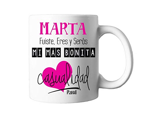 Kembilove Taza de Café Pareja – Taza de Desayuno con frase y nombre personalizado – Taza de Café y Té para Enamorados – Taza de Cerámica Impresa – Tazas de de 350 ml para San Valentin
