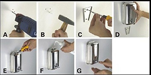 Kemxi 800ml-29oz Serie Classic Dispensador de jabón de Montaje en Pared Manual de Acero Inoxidable montado en la Superficie para el baño Cocina Marketplace Hotel Restaurant (800ml-29oZ)