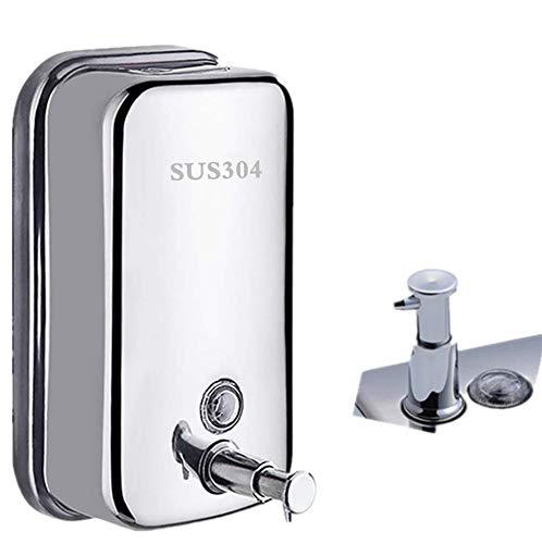 Kemxi 800ml-29oz Serie Classic Dispensador de jabón de Montaje en Pared Manual de Acero Inoxidable montado en la Superficie para el baño Cocina Marketplace Hotel Restaurant (800ml-29oZ)