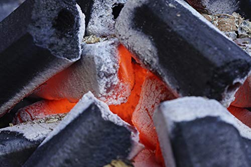 Ken Chiku carbón de bambú | 10kg De Briquetas para Barbacoa | Quema para Mucho Tiempo | Sin Humo Ni Olor | Carbón Grado Restaurante | Asegura Comida con Sabores Puros | Quemadura Fácil para Parrilla