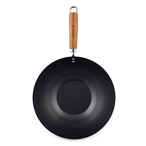 Ken Hom WKH331001 KH331001 Wok de Acero al Carbono, Color Negro