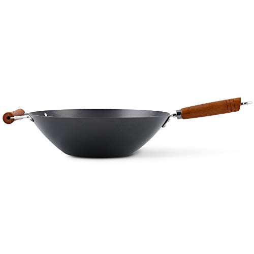 Ken Hom WKH335001 KH335001 Wok de Acero al Carbono, Color Negro