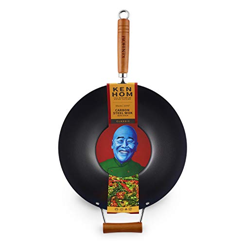 Ken Hom WKH335001 KH335001 Wok de Acero al Carbono, Color Negro