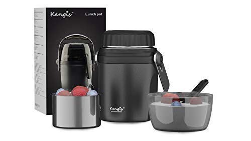 Kengis - Termo para alimentos de acero inoxidable austriaco, 1 litro de capacidad para bebés, cereales o cereales para llevar, fiambrera térmica, termo para mantener caliente, recipiente para comida