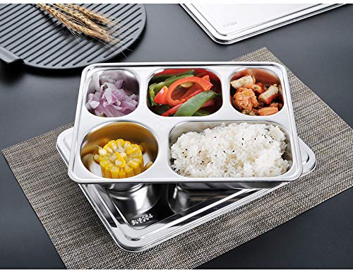 Kentop - Bandeja de acero inoxidable para almuerzo o cena