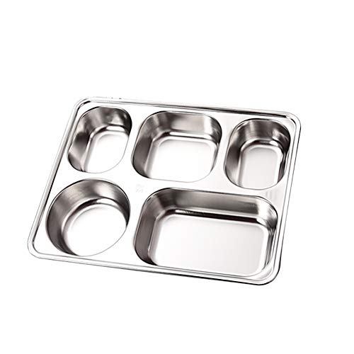 Kentop - Bandeja de acero inoxidable para almuerzo o cena