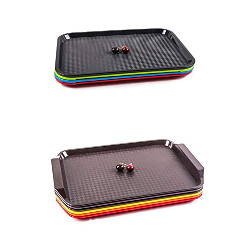 Kentop - Juego de 2 bandejas de plástico para Servir, para Hotel, Restaurante o casa, Negro, 43×30×3cm