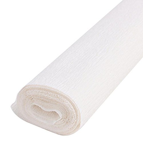 kentop Papel crepé Floristas crepé Fein crepé Multicolor Papel crepé crepes Paper Papel para origam, DIY Decoración, papel, Blanco, 50*250cm