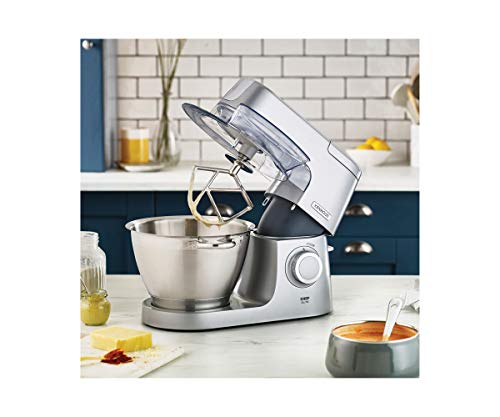 Kenwood Chef Elite KVC5320S Robot de cocina, accesorios de acero inoxidable, indicador de velocidades, 1200 W, 4.6 litros, Plata