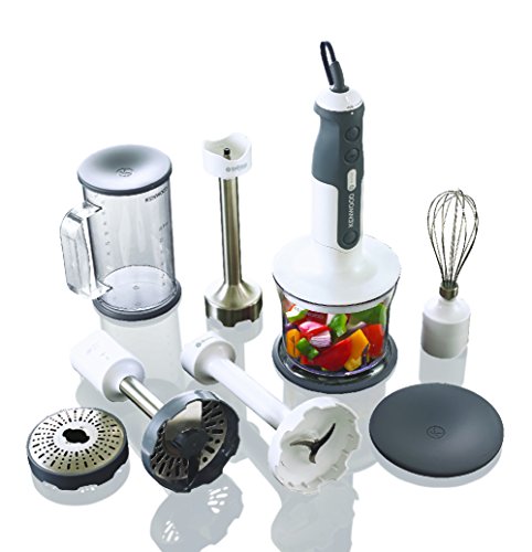 Kenwood HDP408WH Batidora de brazo, 800 W, 0.5 litros, 25 Decibelios, plástico, Blanco/Gris