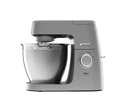 Kenwood KVL6370S - Amasadora planetaria Chef Elite con batidora y picadora de carne, 1400 W, 6,7 litros, acero, color plateado