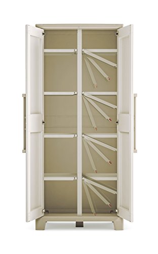 Keter Gullivert Armario escobero, Beige/Arena, 182 x 80 x 44 cm