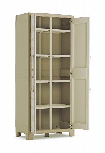 Keter Gullivert Armario escobero, Beige/Arena, 182 x 80 x 44 cm