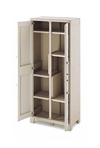 Keter Gullivert Armario escobero, Beige/Arena, 182 x 80 x 44 cm