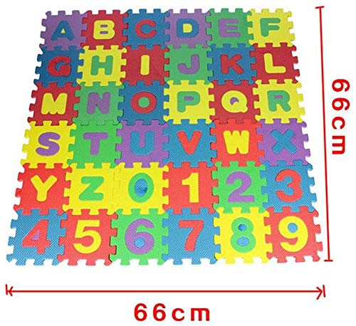 KICCOLY Puzzle Goma EVA de 36 Piezas | Alfombra Infantil Puzzle de Letras | Alfombra puzle (36 Piezas) | Alfombra Goma para bebé | Alfombra Bebe | Alfombra Puzzle de Letras