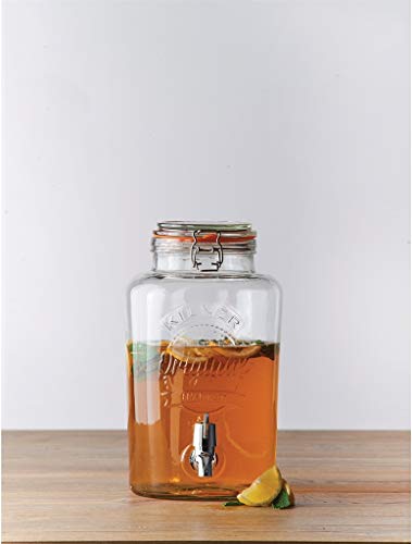 Kilner - Dispensador de bebidas redondo P001, Vidrio, 8 Litre
