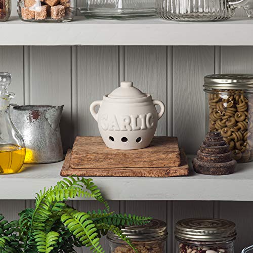 Kilo Classic - Olla de almacenamiento de ajo (cerámica, 11 cm), color beige