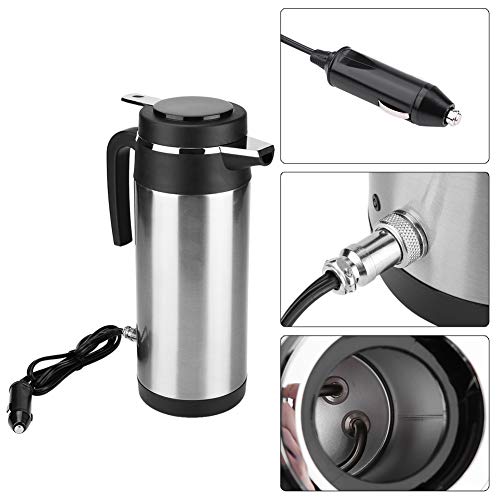 KIMISS 1200ML 12V / 24V Caldera del acero inoxidable del coche Hervidor de agua de eléctrica en el coche - Hervidores de bebida de viaje Taza de café de viaje Botella de agua(24V)