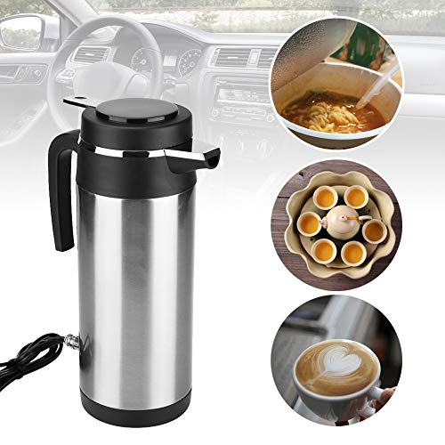 KIMISS 1200ML 12V / 24V Caldera del acero inoxidable del coche Hervidor de agua de eléctrica en el coche - Hervidores de bebida de viaje Taza de café de viaje Botella de agua(24V)