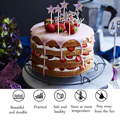 KINDPMA 4 Piezas Bases de Cartón Redondas para Tartas 15 20 25 30CM Cake Board 2MM Almohadilla de Tarta de Pisos con 4pcs Toppers de Tarta para Tarta DIY Plata