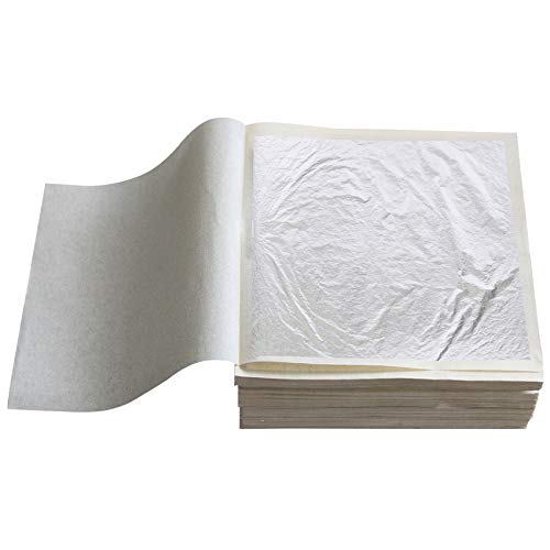 KINNO Pan de Plata Comestible Auténtico para Artesanía, Manualidades, Decoración de Muebles 10 hojas (11x11cm/4.33''x4.33'')