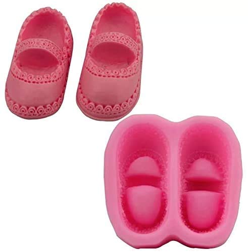 KIRALOVE Molde de silicona alimentaria para fondant - Muffin Decorations - SA155 - Tarta - Niña - Pancake - Zapatillas - Par de zapatos - Pasta de azúcar cocina