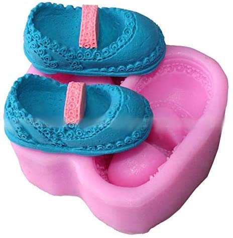 KIRALOVE Molde de silicona alimentaria para fondant - Muffin Decorations - SA155 - Tarta - Niña - Pancake - Zapatillas - Par de zapatos - Pasta de azúcar cocina